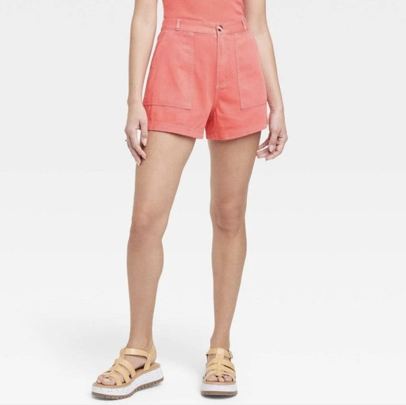 Universal Thread High Rise Red Utility Shorts Size 14 - Picture 1 of 6